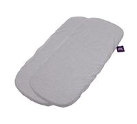 TititNins® - Pack 2ud.Sabana Bajera Capazo para Bugaboo Fox 5 | Funda Colchón Protector Cuco Carrito Bebe | Gris Melange | 100% Algodón Certificado Oeko-Tex® Organic Cotton