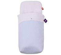 Tititnins© - Saco Capazo Verano para Bugaboo Bee 6 KUKU CELESTE.Pique Pana/Blanco -Relleno extraible-