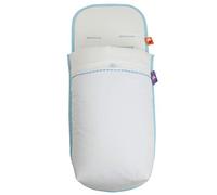 Tititnins© - Saco Capazo Verano Uppababy Vista/Cruz 2015-2022 V2 PIQUE BLANCO.Blanco/Celeste - Relleno extraíble -