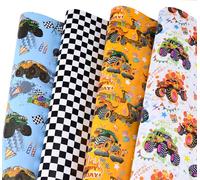 Titiweet Papel de regalo de cumpleaños de Monster Truck para niños - 6 hojas grandes de papel de regalo de carreras, 39.4 x 27.6 por hoja (Monster Truck Birthday)