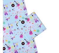 Titiweet Papel de regalo de guitarra musical, 4 hojas grandes de papel de regalo con temática musical para cumpleaños y Navidad, 39.4 x 27.6 pulgadas por hoja (guitarra musical)