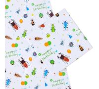 Titiweet Papel de regalo de insectos, 4 hojas grandes, papel de envoltura de insectos para niños y niñas, 39.4 x 27.6 pulgadas por hoja (bugs)