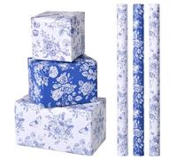 Titiweet Papel de regalo (flor azul y blanca)