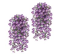 Title 1: Realistic Spring Flowers, Artificial Outdoor Plants, 18 Inch Faux Blooms with UV Resistant Coating, Silk Floral Decor, Porch Arrangement with Lifelike Look, Artificial Flowers for Patio and B