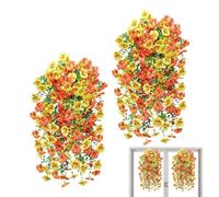 Title 1: Realistic Spring Flowers, Artificial Outdoor Plants, 18 Inch Faux Blooms with UV Resistant Coating, Silk Floral Decor, Porch Arrangement with Lifelike Look, Artificial Flowers for Patio and B