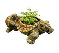 Title: Resin Turtle Plant Pot - Decorative Animal Planter | Realistic Tortoise Garden Ornament For Outdoor Patio, Courtyard & Home Décor | Weatherproof Animal Sculpture Flowerpot