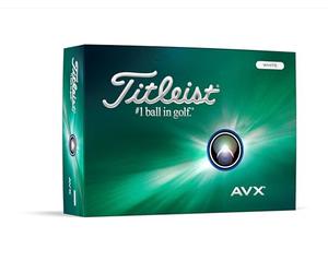 Titleist Bolas de Golf Blancas Modelo AVX de Tres Capas, Color Blanco, Caja de 12