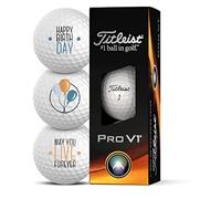 Titleist Juego de 3 pelotas de golf con diseño Happy Birthday Golf regalos para golfistas (Pro V1)