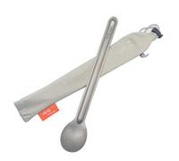 TiTo Titanium Cuchara De Mango Largo de Titanio Spork con Bolsa Almacenamiento Ultraligero Spork Cuchara Portabale Cubiertos para Acampar Hikking Mochilero Utensilio(Cuchara)