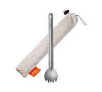 TiTo Titanium Cuchara De Mango Largo de Titanio Spork con Bolsa Almacenamiento Ultraligero Spork Cuchara Portabale Cubiertos para Acampar Hikking Mochilero Utensilio(Spork)