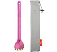 TiTo Titanium Cuchara De Mango Largo de Titanio Spork con Bolsa Almacenamiento Ultraligero Spork Cuchara Portabale Cubiertos para Acampar Hikking Mochilero Utensilio(Bright Rose Spork)
