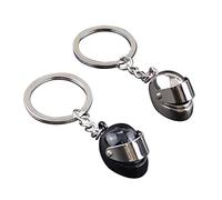 titulado:2 piezas del llavero del casco, colgante del metal creativo, mini llavero del casco 3D, accesorios de la decoración de la llave del coche, unisex, plata, 8cm*3cm*1.8cm