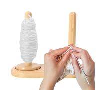 Titular de alambre - Dispensador de doble extremo | Rodamiento de doble dispensador de bordado | Herramienta de artesanía de almacenamiento para soporte de madera yarr para principiantes.