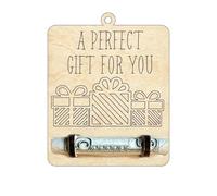 Titular de dinero único de Navidad, Colgante de madera para árbol de Navidad, regalo para dinero, Soporte de madera para efectivo con saludo navideño duradero, decoración de regalo para sala de estar,