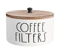 Titular de Filtros de Café, Decoración de Bar de Madera Estilo Campaña con Tapa | Organizador de Filtros - para Preparación de Café, Verte, Método