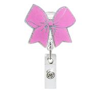 Titular de la insignia del lazo rosa enfermera lindo retráctil giratorio desplazamiento médico tarjeta identificación carrete Clip hebilla llavero Para Enfermeros Vigilantes(Color2)