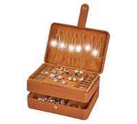 Titular de la joyería Organizador de joyas cuero vintage, viaje gran capacidad