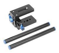 Titular de la lente de la cámara Profesional de aleación de aluminio de 15 mm de la cámara de Rod del carril guía de Slider soporte con tornillo 1/4 de DSLR sigue el foco del aparejo Trípode para cáma