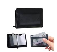 Titular de la tarjeta de crédito para mujer Cartera con cremallera de 6.5x4.1x0.8 pulgadas Carteras para tarjetas de crédito fáciles de usar para mujeres Carteras negras de cuero de PU para hombres A