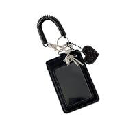 Titular de la tarjeta fotográfica - Portatarjetas de fotos, de piel sintética | Organizador de fotos para tarjetas de identidad, insignias, pase | Encantador en forma de corazón lindo, pulsera