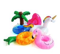 Titular de la taza Inflable 5 PCS Mini Tenedores de Bebidas Inflables Titulares de la copa Flotante para Piscina Titulares de Bebidas Flamenco Unicornio Conjunto de Titulares de la copa de la Piscina