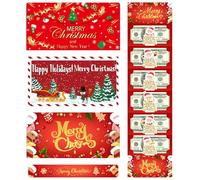 Titular de plata de Navidad para billetes, regalo de , tema de Papá Noel - sobres de plata de Papá con seis compartimentos, para hombres, mujeres, niñas, jóvenes adolescentes y esposas marido