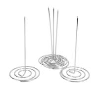 Titular de recibos 5 uds, soporte de recibos de escritorio Spike Stick recibos Check Bill Fork restaurante Check Spindle Check Spindle para Bill Paper Memo(Plata)