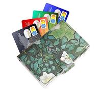 Titular de tarjeta de crédito floral para mujer - Cartera de bolsillo frontal antideterioro - Mini carteras de PU Organizador de tarjetas de crédito, para tarjetas de membresía, tarjetas