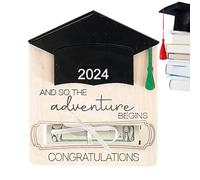 Titular del dinero del regalo de graduación,Titulares del dinero de la graduación 2024 | Colgante pequeño de madera para efectivo,Titular de la tarjeta de felicitación, titulares de dinero en efectivo