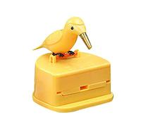 Titular del palillo de dientes, tipo de prensa inteligente forma de pájaro titular del palillo de dientes caja dispensador mesa de comedor Gadget amarillo verde pajarito*