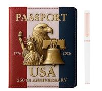 Titular del pasaporte del 250 aniversario de los Estados Unidos, portada de pasaporte de espíritu fundador, América 250 años de cobertura de pasaportes de libertad, protector de pasaporte (A)