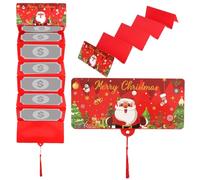 Titulares de dinero de Navidad, bolsas de efectivo plegables con borlas para tarjetas de regalo y facturas de un dólar, relleno de almacenamiento de diseño de vacaciones para adolescentes, padres
