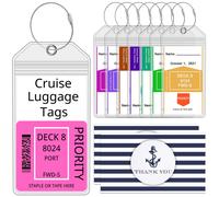 Titulares de etiquetas de equipaje de crucero para Carnival Princess & NCL Cruises 8 paquetes se adapta a todos los barcos y etiquetas de Line y