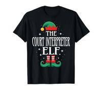 Título del Trabajo de intérprete de la Corte Elfo Funny Christmas Matching Camiseta