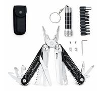 Título: XEEMKAR||Alicates Multiusos Pro 16 en 1 - Multiherramienta de Acero Inoxidable con Linterna Llavero Incluido - Herramienta Multiusos para Camping, Bricolaje y Supervivencia (Negro)