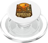 TítuloPuerto Rico Boricua De Corazon Old San Juan Flag Street PopSockets PopGrip para MagSafe