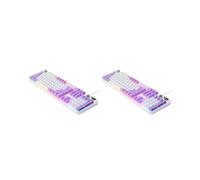 Tityvirnix Juego de 2 teclados mecánicos para juegos, USB, RGB, retroiluminados, para PC, juegos, oficina, blanco, morado, 435 x 130 x 25 mm