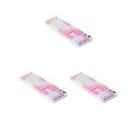 Tityvirnix Juego de 3 teclados mecánicos para juegos, USB, RGB, retroiluminados, para PC, juegos, oficina, blanco, rosa, 435 x 130 x 25 mm