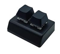 Tityvirnix Teclado mecánico de 2 teclas para juegos, programación de intercambio en caliente, interruptor negro y rojo