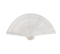 Tiuimk Abanicos chinos de mano Art Deco tallada de madera plegable para mujer, boda, fiesta, decoración del hogar, color plateado