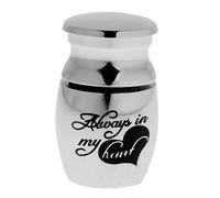 Tiuimk Always in My Heart - Urna de cenizas conmemorativa de mascotas de acero inoxidable grabada, duradera y hermosa