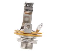 Tiuimk Enchufe de guitarra de una sola pista de 6,35 mm, aleación de zinc duradero, material de cobre, apto para guitarra eléctrica y bajo, interfaz CA/CC, fácil de instalar