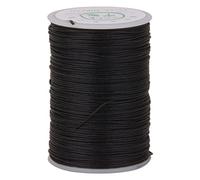 Tiuimk Hilo de lino encerado para coser a mano de 0,6 mm para manualidades de cuero, 100 m de cordón encerado negro