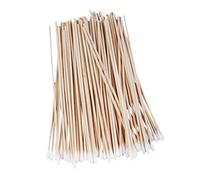 Tiuimk Hisopos de algodón de 6 pulgadas con mango de madera de abedul extra largo resistente (2 paquetes) ideal para limpieza, maquillaje, manualidades y más, 100% algodón puro, blanco
