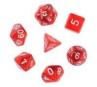 Tiuimk Juego de 7 dados transparentes de varios lados, color rojo transparente
