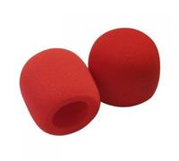 Tiuimk Paquete de 2 cubiertas de espuma roja para parabrisas de micrófono para mejorar el habla y el rendimiento, diámetro de 55 mm