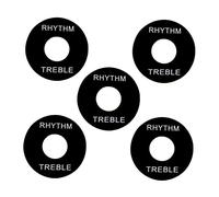 Tiuimk Placa de interruptor de palanca de 3 vías, selector de marcador, arandela rítmica, anillo de arandela aguda, negro con letras blancas para guitarra eléctrica LP/EPI