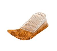 Tiuimk Plantillas medias de 5 cm con patrón de leopardo - Almohadillas de talón de gel de silicona para zapatos