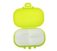 Tiuimk Smile Creative - Pastillero portátil de viaje con 4 compartimentos, organizador colorido de medicamentos, color verde