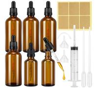 Tiusixsy Ambar Frasco Cuentagotas 50ml 100ml, 6 Piezas Botellas de Vidrio Ámbar con Pipetas Cuentagotas, Cuentagotas Cristal para Perfumes Aceites Esenciales Aromaterapia Laboratorio